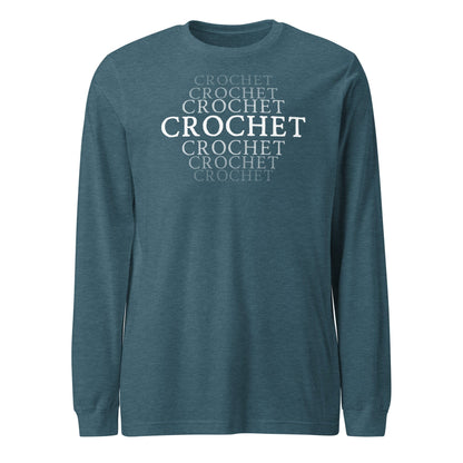 Fading Crochet Long Sleeve Tee Heather Deep Teal / S