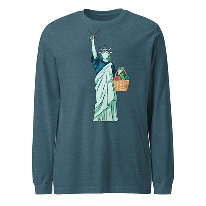 Statue of Liberty Long Sleeve Tee Heather Deep Teal / S