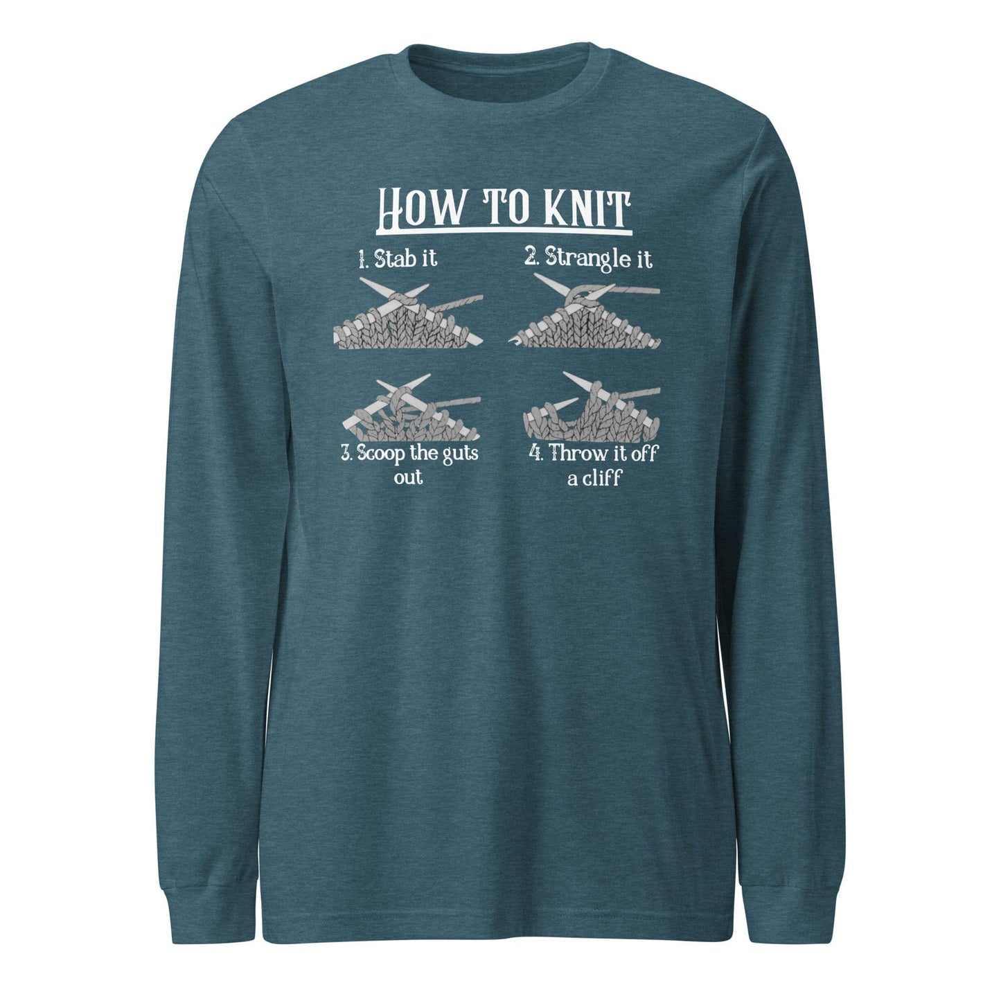 How to Knit Long Sleeve Tee Heather Deep Teal / XS
