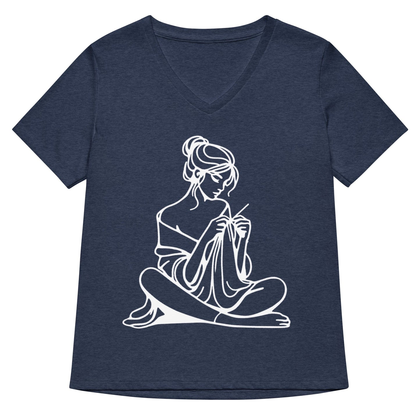 Breathe V Neck T-Shirt Heather Navy / S