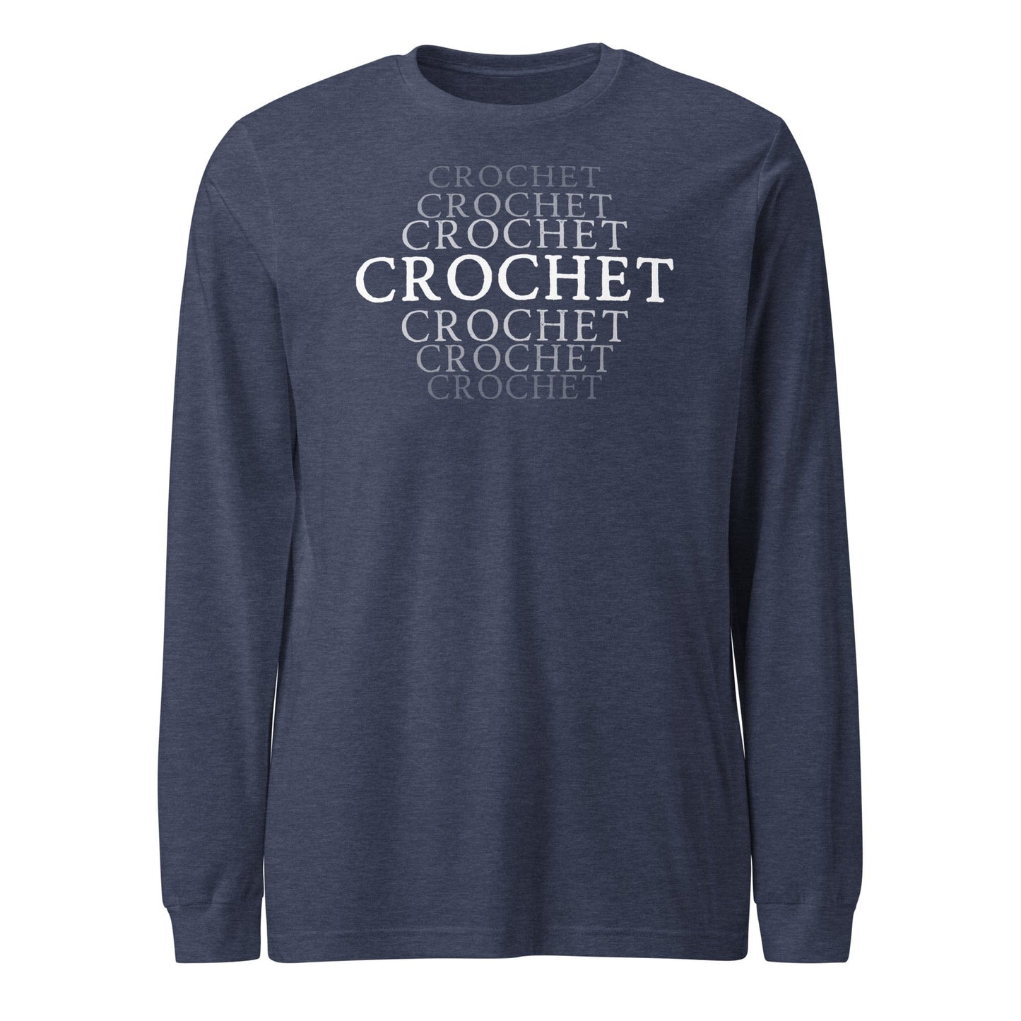 Fading Crochet Long Sleeve Tee Heather Navy / S