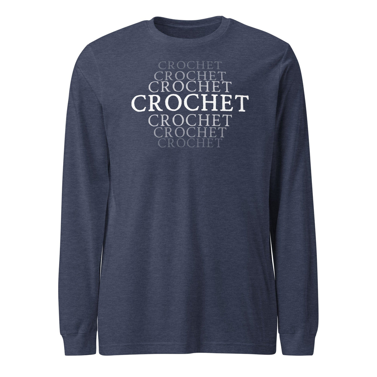 Fading Crochet Long Sleeve Tee Heather Navy / S