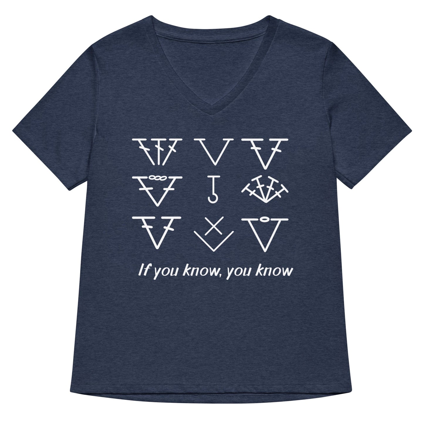If you know, you know V Neck T-Shirt Heather Navy / S