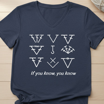 If you know, you know V Neck T-Shirt Heather Navy / S