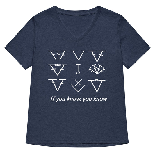 If you know, you know V Neck T-Shirt Heather Navy / S