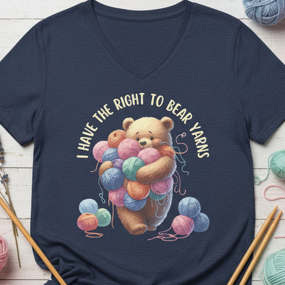 Right to Bear Yarns V Neck T-Shirt Heather Navy / S