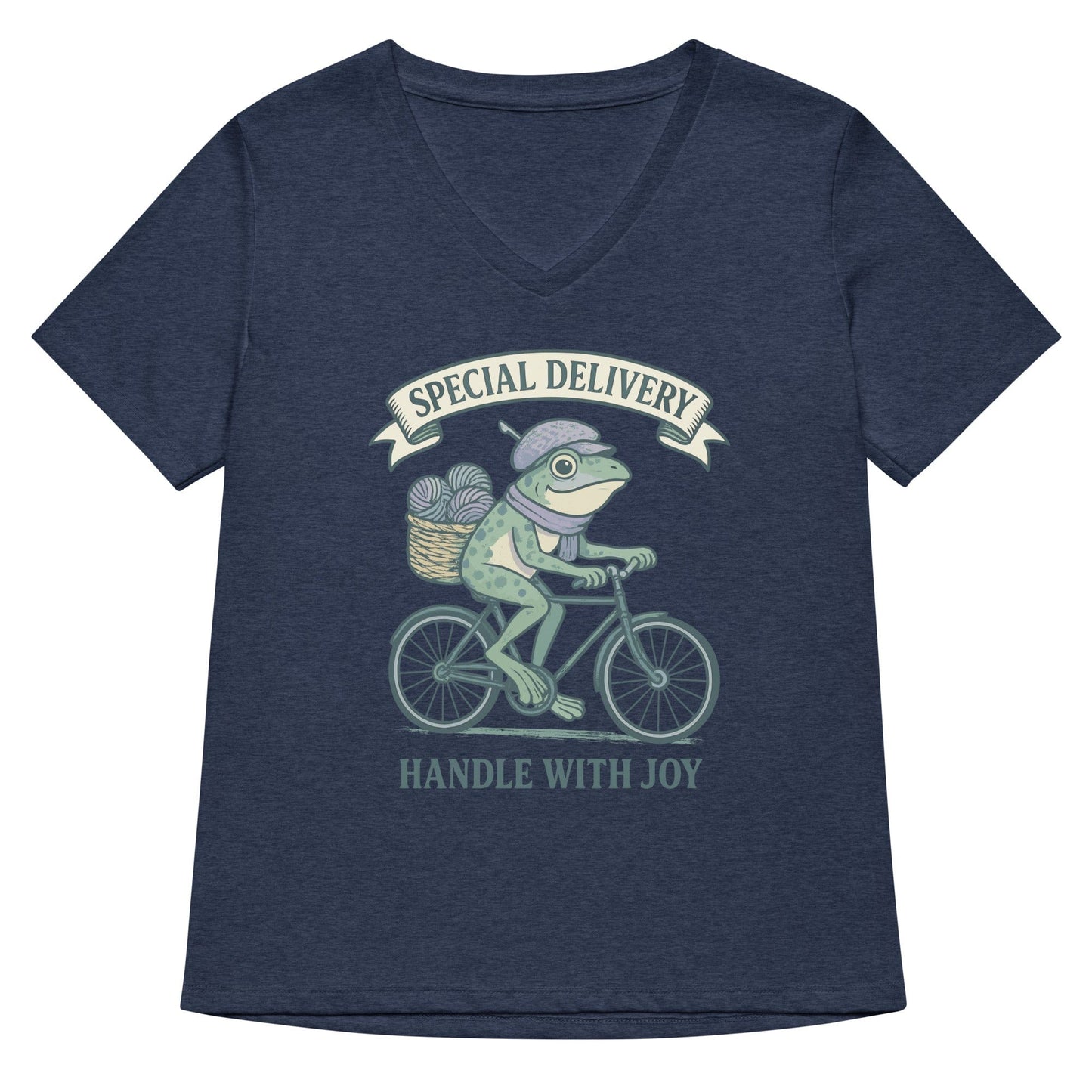 Special Delivery V Neck T-Shirt Heather Navy / S
