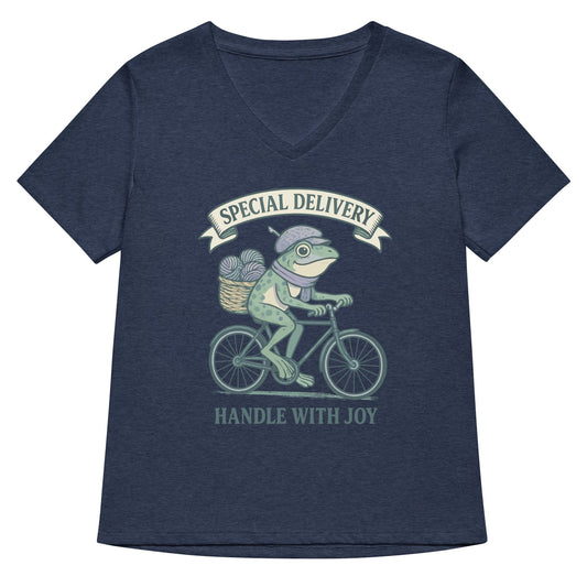 Special Delivery V Neck T-Shirt Heather Navy / S