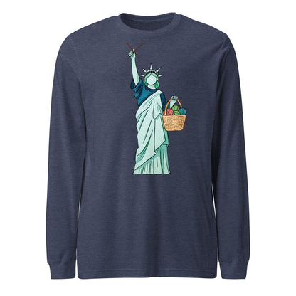 Statue of Liberty Long Sleeve Tee Heather Navy / S