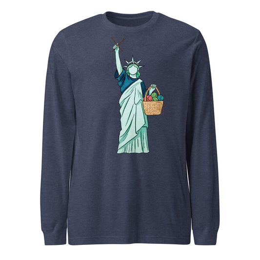 Statue of Liberty Long Sleeve Tee Heather Navy / S