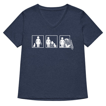 The Inevitable Escalation V Neck T-Shirt Heather Navy / S