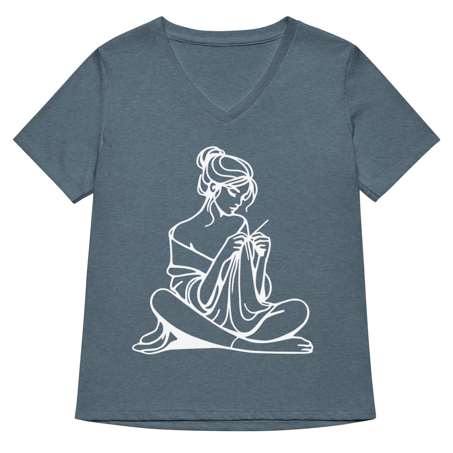 Breathe V Neck T-Shirt Heather Slate / S