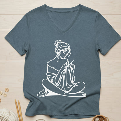 Breathe V Neck T-Shirt Heather Slate / S