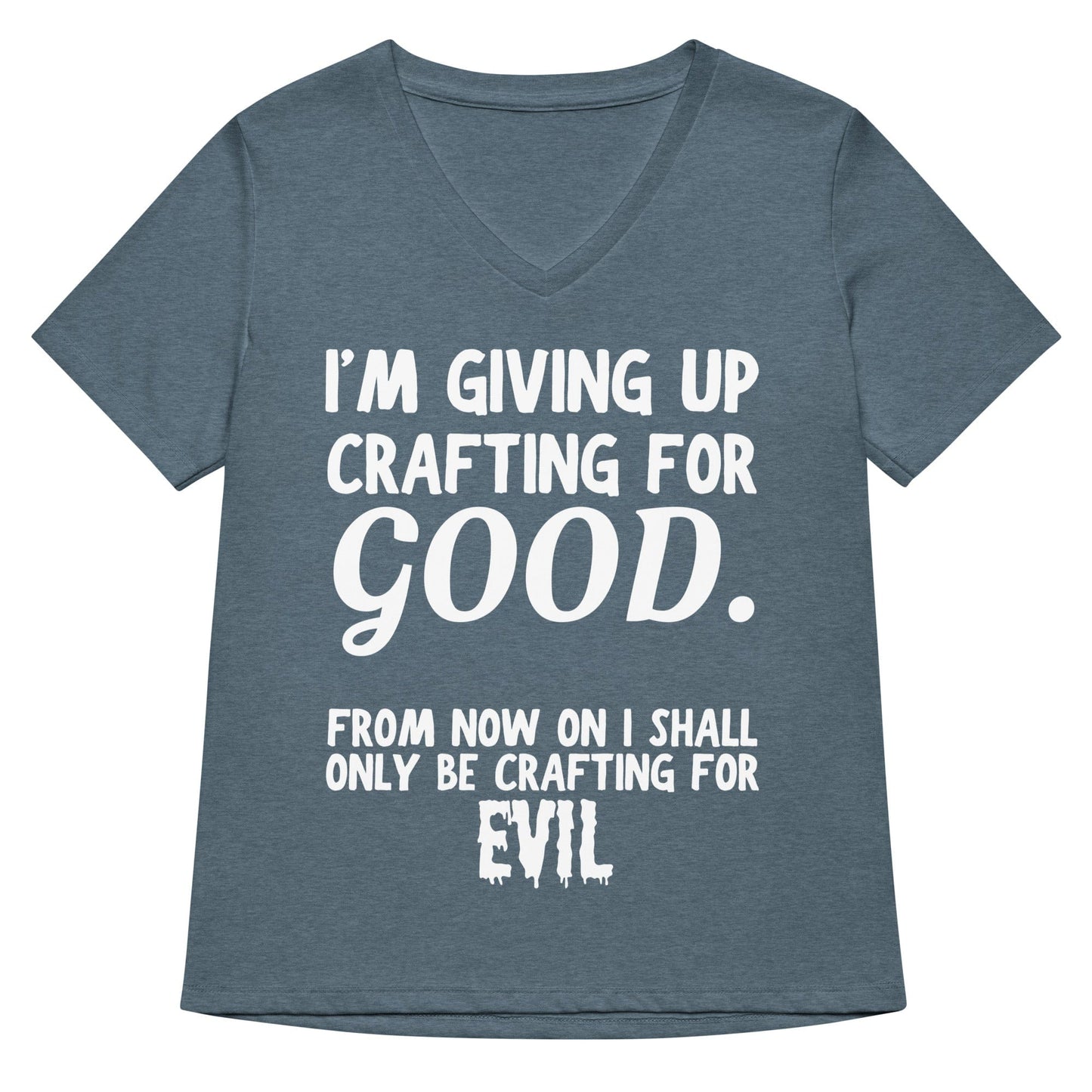 Crafting for Good V Neck T-Shirt Heather Slate / S