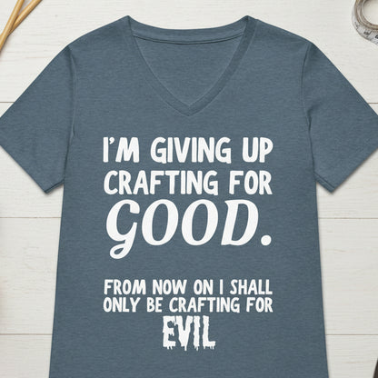 Crafting for Good V Neck T-Shirt Heather Slate / S