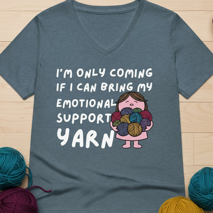 Emotional Support V Neck T-Shirt Heather Slate / S