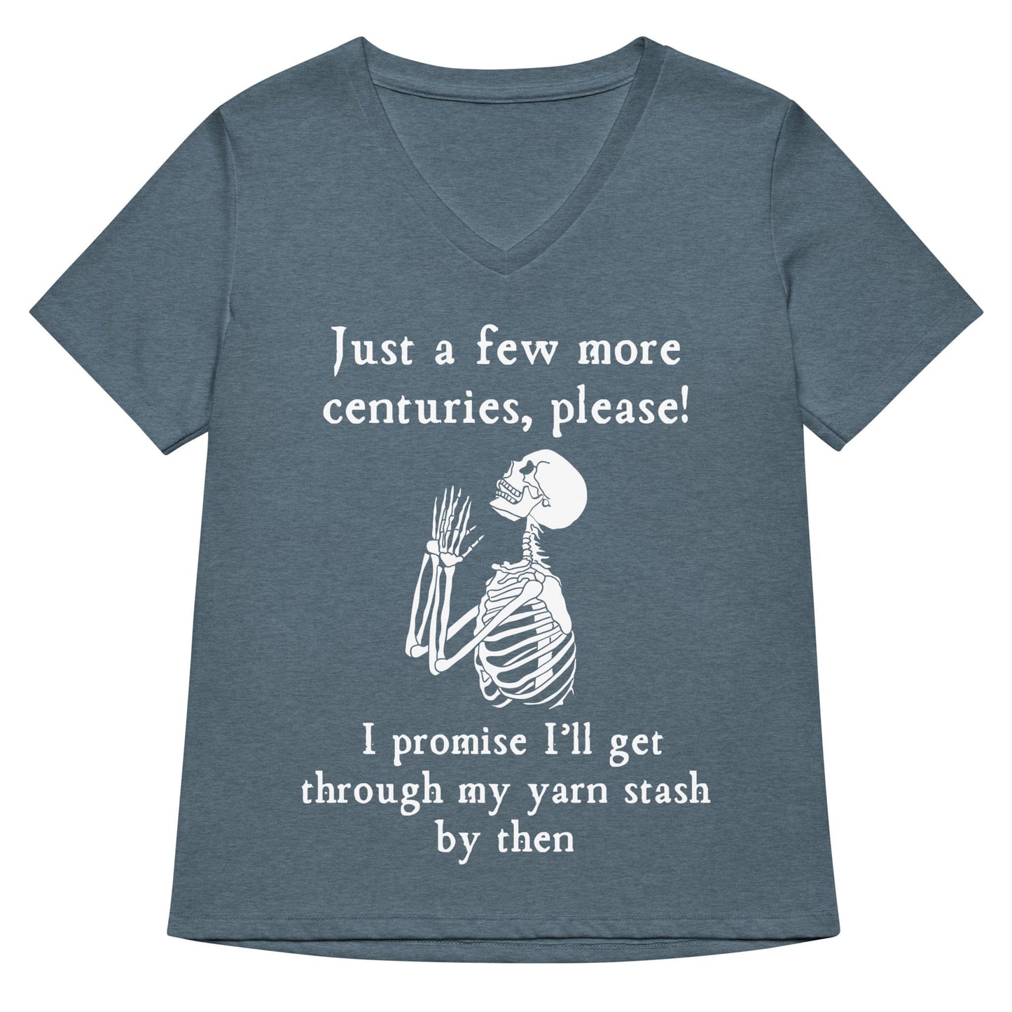 Just a Bit Longer V Neck T-Shirt Heather Slate / S