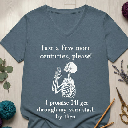 Just a Bit Longer V Neck T-Shirt Heather Slate / S