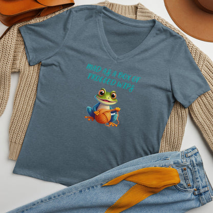 Mad as a box of Frogged WIPS V-Neck T-Shirt Heather Slate / S