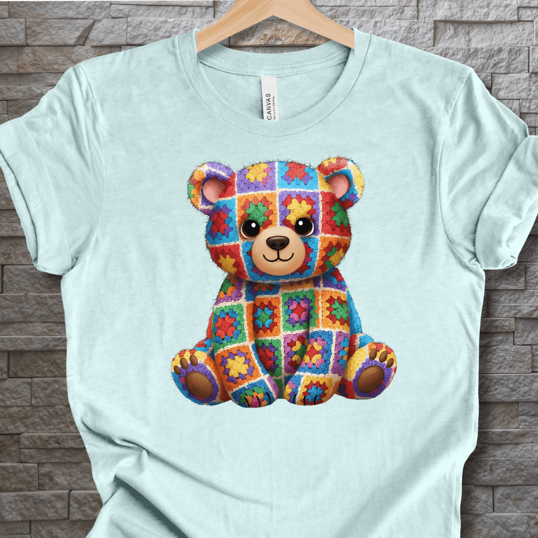 Crochet Bear T-Shirt Ice Blue / S