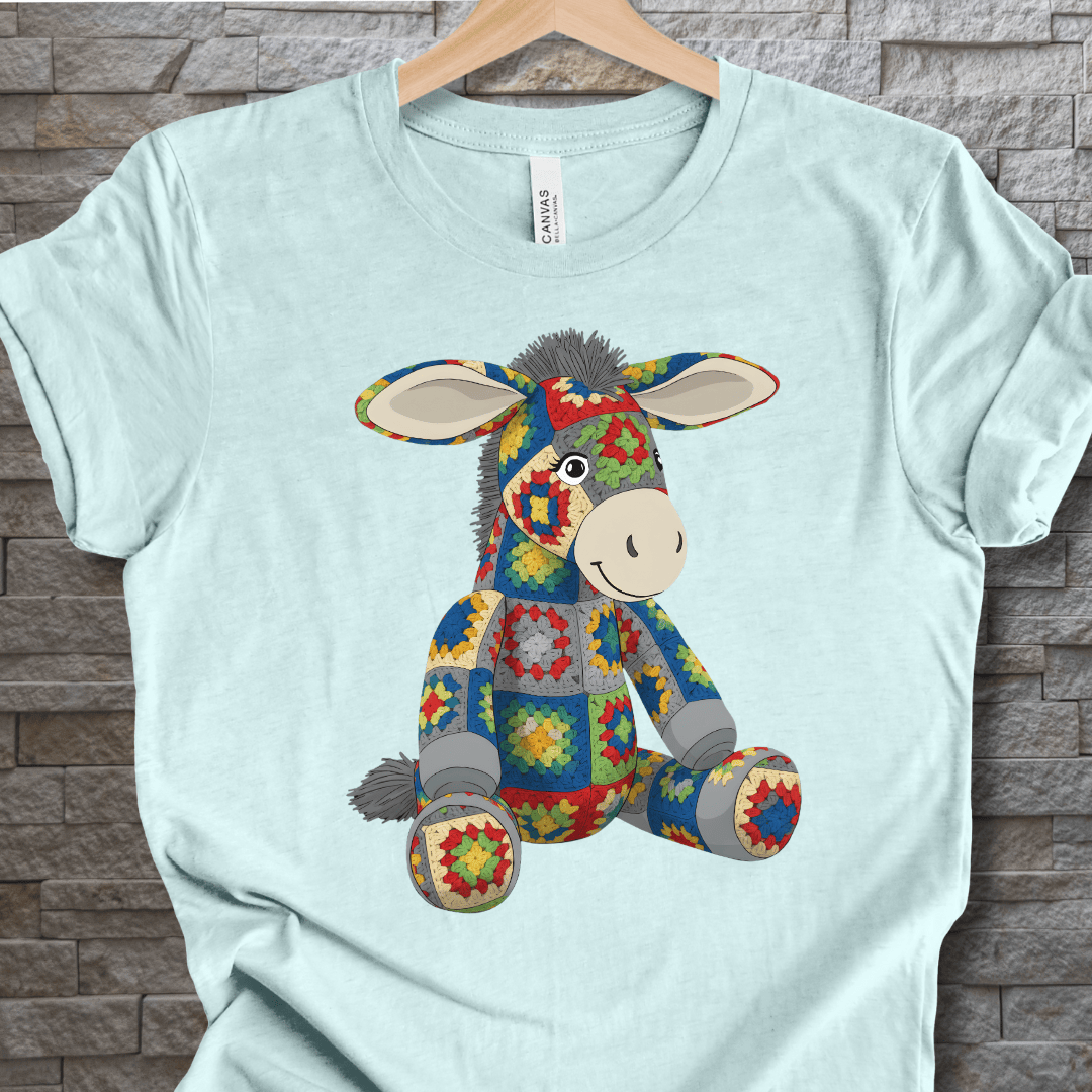 Crochet Donkey T-Shirt Ice Blue / S