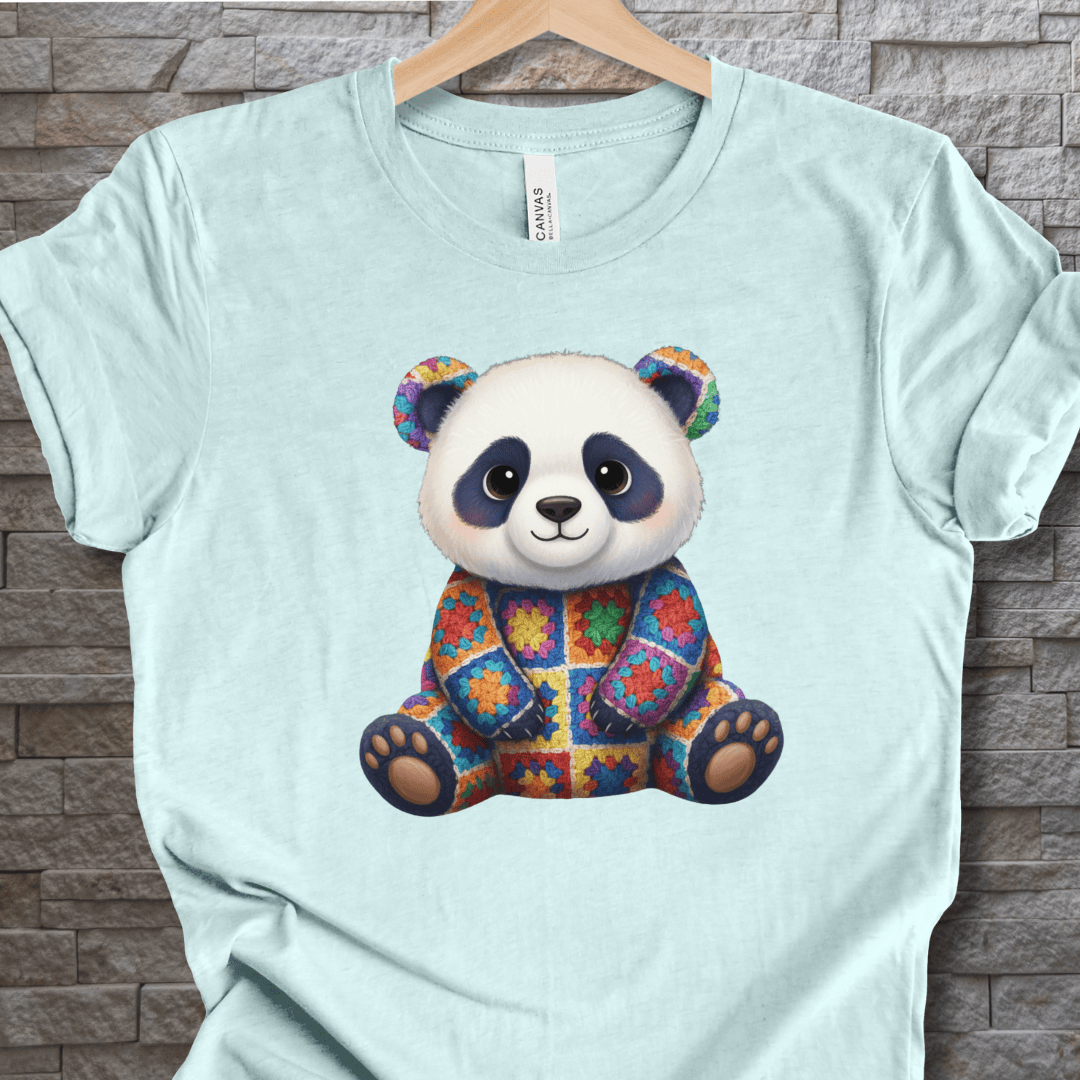 Crochet Panda T-Shirt Ice Blue / S