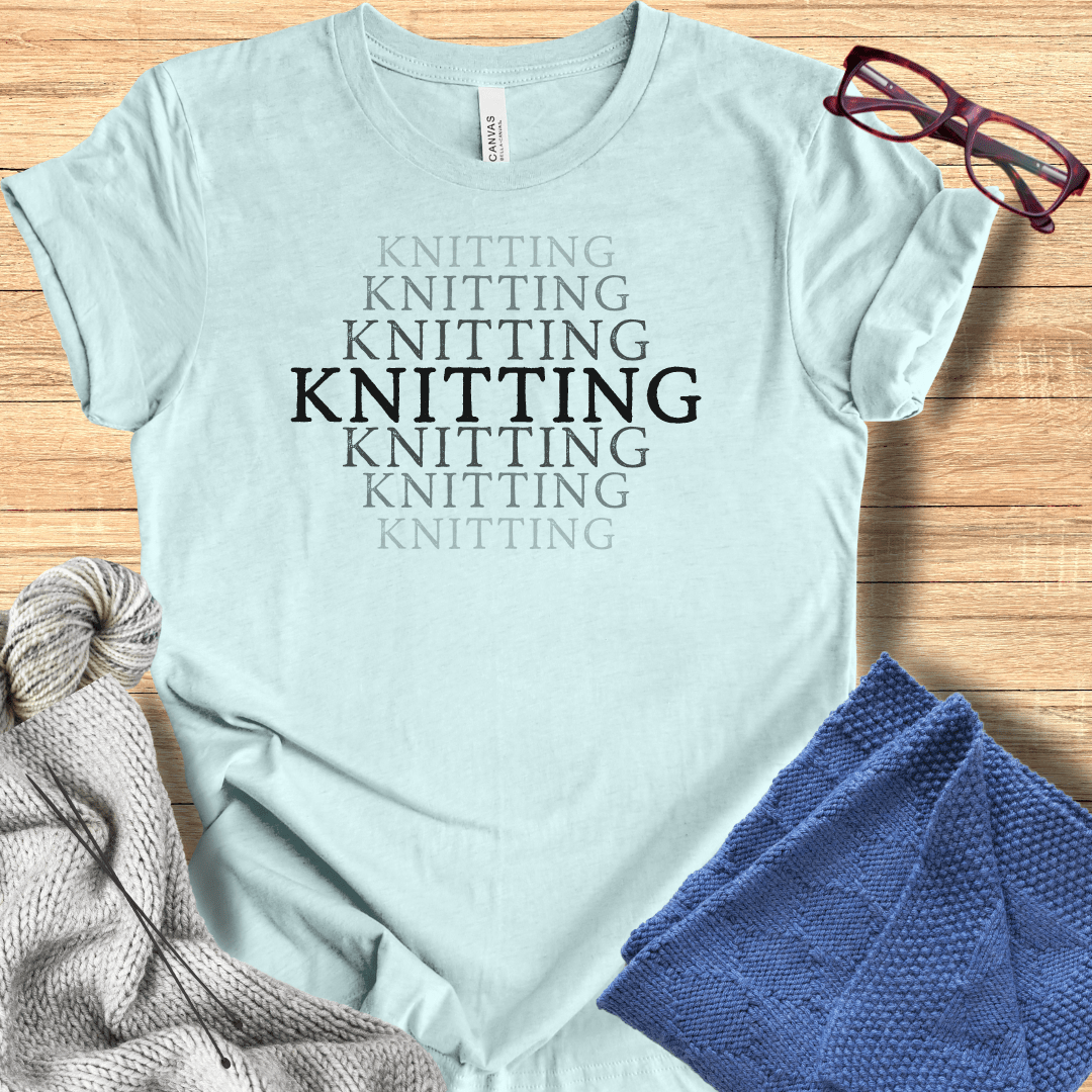 Fading Knitting T-Shirt Ice Blue / S