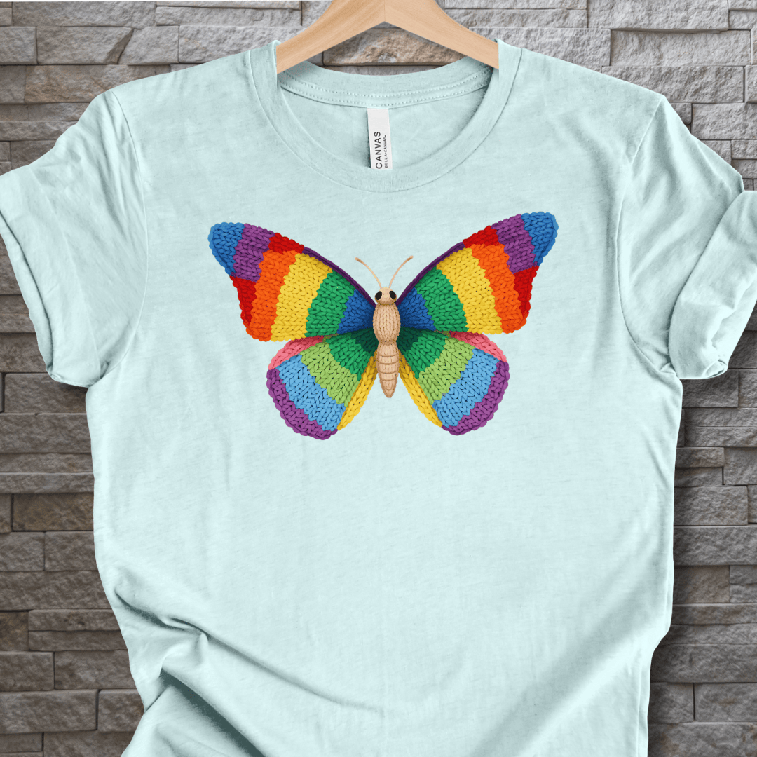 Knitted Butterfly T-Shirt Ice Blue / S