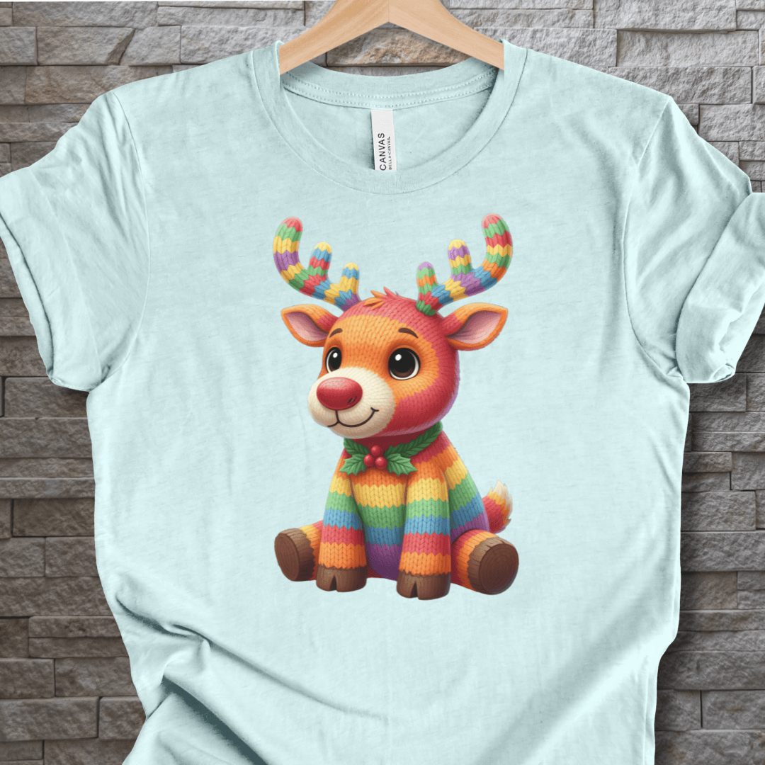 Knitted Rendeer T-Shirt Ice Blue / S