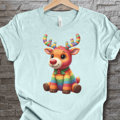 Knitted Rendeer T-Shirt Ice Blue / S