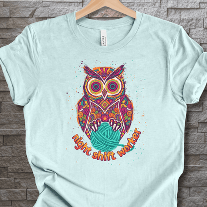 Night Shift Worker T-Shirt Ice Blue / S