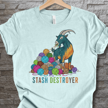 Stash Destroyer T-Shirt Ice Blue / S