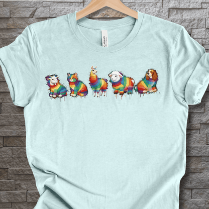 Animal Dye Splash Lineup T-Shirt Ice Blue / XS