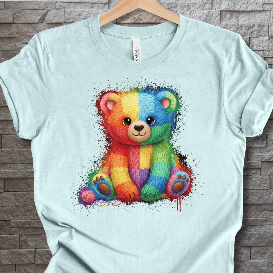 Bear Dye Splash T-Shirt Ice Blue / XS