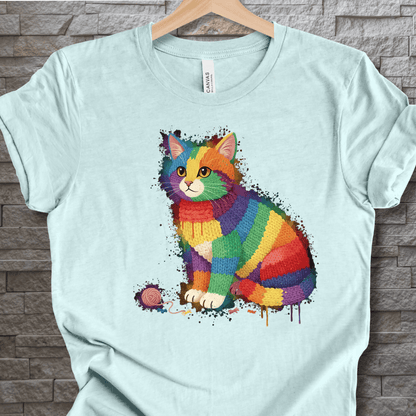 Cat Dye Splash T-Shirt Ice Blue / XS