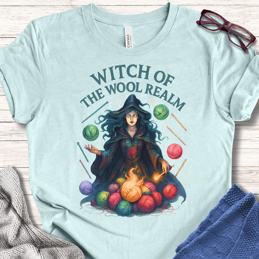 Fire Witch of the Wool Realm T-Shirt Ice Blue / XS