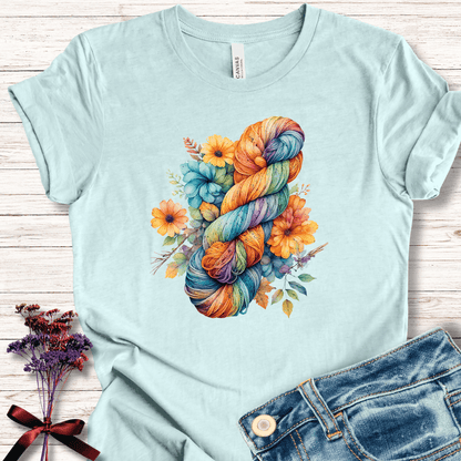 Floral Skein T-Shirt Ice Blue / XS