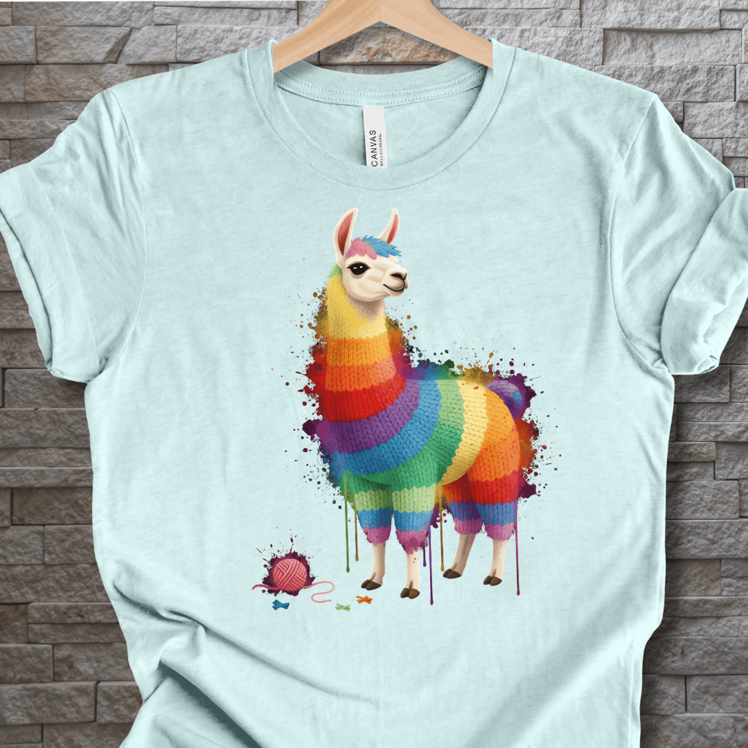 Llama Dye Splash T-Shirt Ice Blue / XS