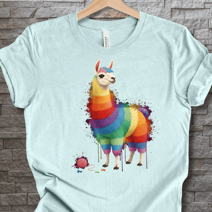 Llama Dye Splash T-Shirt Ice Blue / XS