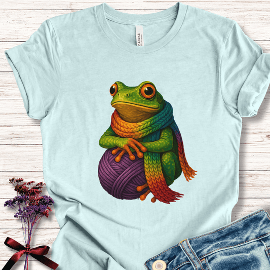 Yarn Frog T-Shirt Ice Blue / XS