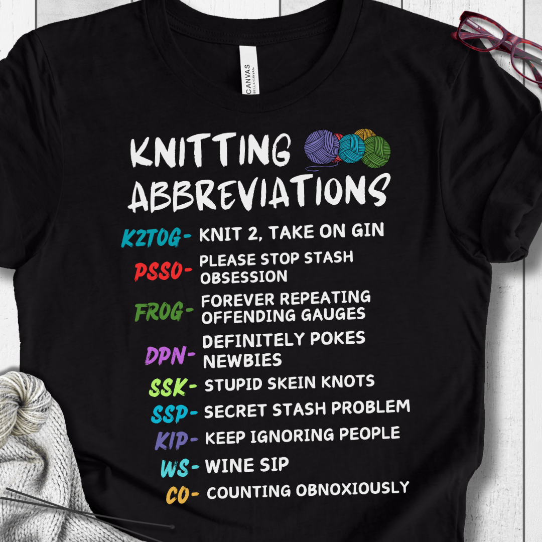 Knitting Abbreviations T-Shirt
