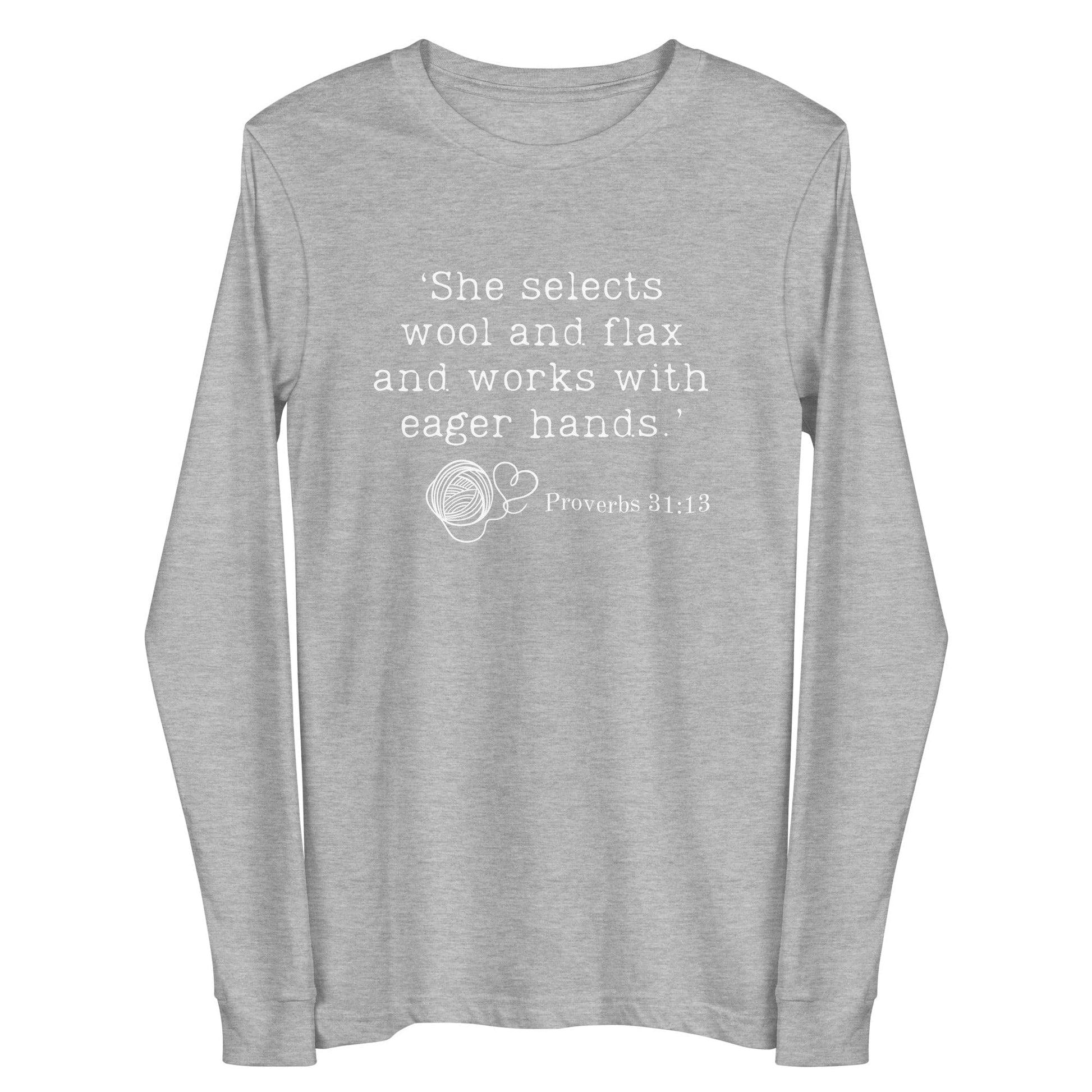 Christian Proverb Long Sleeve Tee Light Grey / S