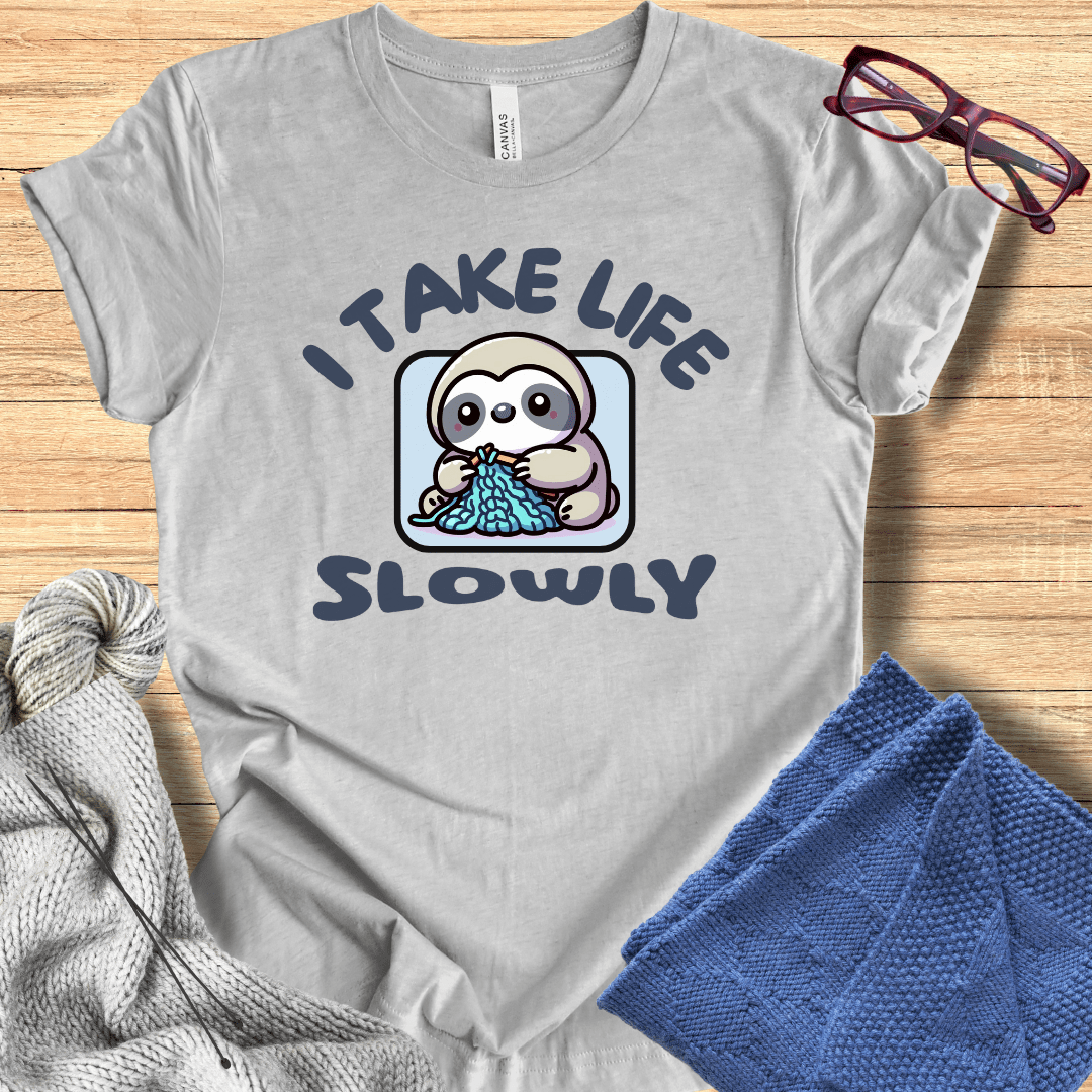 I take life slowly T-Shirt light grey / S