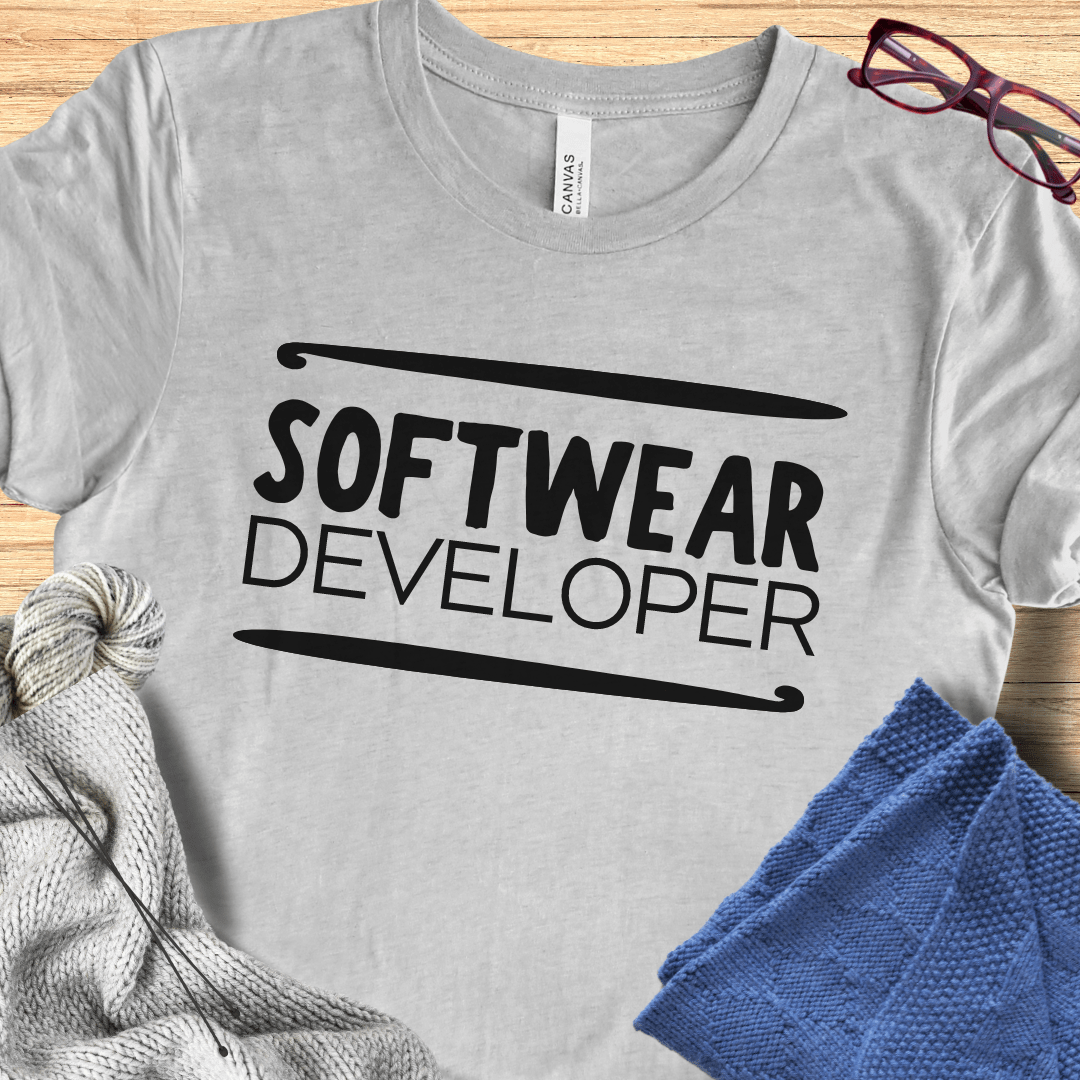 Software Developer Crochet T-Shirt Light Grey / S