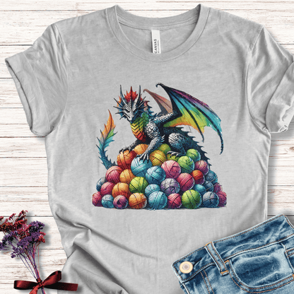 Yarn Dragon (no slogan) T-Shirt Light Grey / S