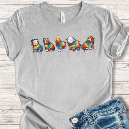 Animal Dye Splash Lineup T-Shirt Light Grey / XS