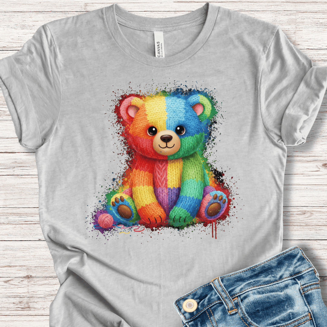 Bear Dye Splash T-Shirt Light Grey / XS