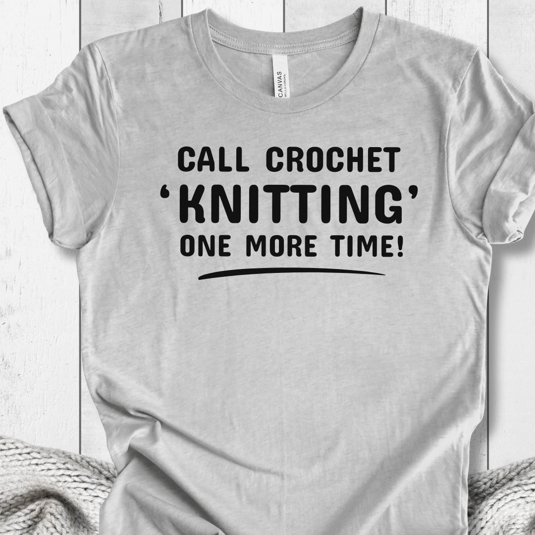 Call crochet knitting T-Shirt (text only) Light Grey / XS