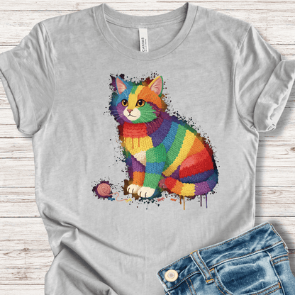 Cat Dye Splash T-Shirt Light Grey / XS