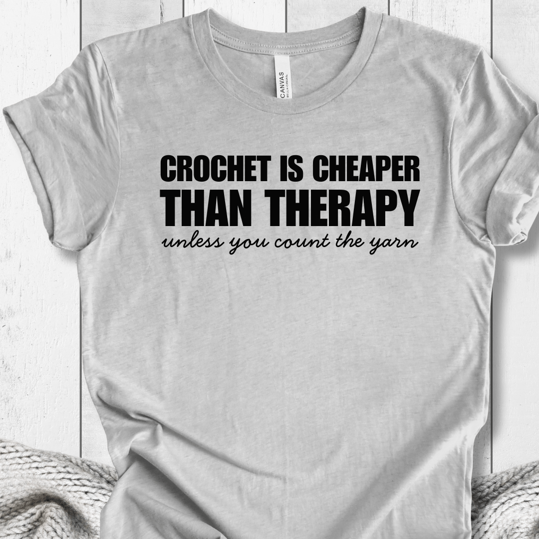 Crochet is Cheaper T-Shirt Light Grey / XS